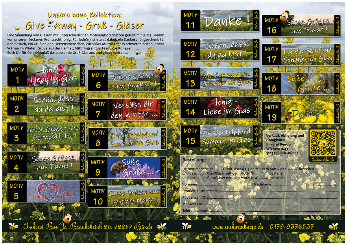 Honiggeschenkgläser aus Ostwestfalen Honiggeschenkgläser aus Bünde